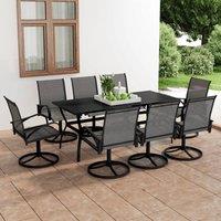 Berkfield Home 9 Piece Garden Dining Set Textilene & Steel in Grey