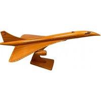 netfurniture Concorde Wooden Aircraft Model Supersonic Jet Display Plane in Brown