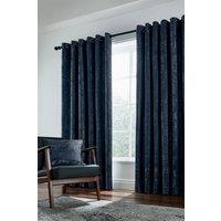 Helena Springfield 'Roma' Woven Lined Curtains in Dark Navy | Size: 229 cm width x 229 cm drop