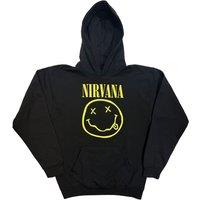 Nirvana Yellow Grunge Smile Hoodie in Black | Size: Medium