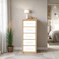 Seconique Seville 5 Drawer Narrow Chest in White