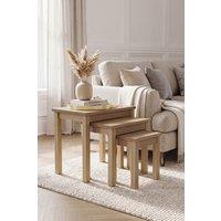Home Discount Vida Designs Oakridge Nest Of Tables Set Of 3 Storage Living Room in Light Oak