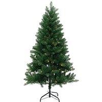 Neel Blue Nordic Christmas Tree, Pre-Lit Pine Xmas Tree, Warm White Leds in Green | Size: 6ft