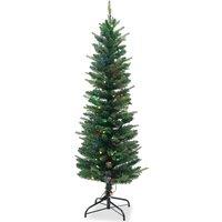 Neel Blue Pre-Lit Christmas Tree with Warm White Colourful LEDs in Green | Size: 6ft