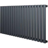 Monstershop Oval Single Column Radiator - 600 x 1200mm - Anthracite Grey