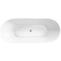 Balterley Modern Fluted Freestanding Bath, 1600 x 580 x 780mm, White