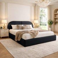 Desire Deco Luxury Plush Velvet Dolores Upholstered Bed Frame in Black | Size: King