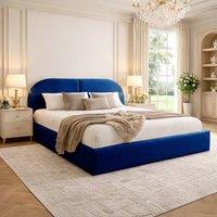 Desire Deco Luxury Plush Velvet Dolores Upholstered Bed Frame in Blue | Size: Super King