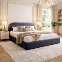 Desire Deco Luxury Plush Velvet Dolores Upholstered Bed Frame in Charcoal | Size: Super King