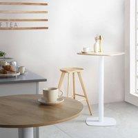 Wyld and Coco Garden Bistro Coffee Table Square Top Light Brown Wood White Edge