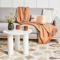 Wyld and Coco White Retro Round Coffee Table 60 cm
