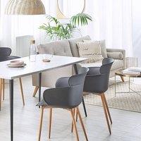 Wyld and Coco Black Dining Chairs Set of 2 - Ergonomic Back Metal Legs
