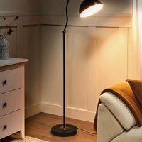 Wyld and Coco Black Metal Floor Lamp with Adjustable Arm and Shade On-Off Switch