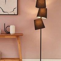 Wyld and Coco Floor Lamp 164 cm - Black Metal Triple Cone Shades