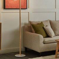 Wyld and Coco Minimalist Floor Lamp - Oak Wood Frame White Shade