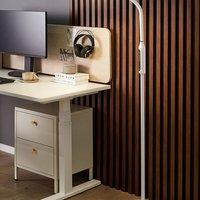 Wyld and Coco 148 cm Dual-Ring LED Floor Lamp Bendable Arm Dimmable White