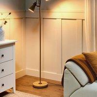 Wyld and Coco Beacon Beige Metal Floor Lamp - Adjustable Shade with On-Off Switch