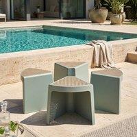 Wyld and Coco Mint Green Stackable Garden Stools Set of 4 ABS Stackable Patio