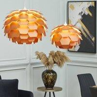 Wyld and Coco Copper Pine Cone Pendant Lamp with Globe Shade