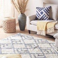 Wyld and Coco Beige Cotton Hand-Tufted Rug 140 x 200 cm - Geometric Pattern | Size: 140 cm x 200 cm