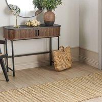 Wyld and Coco Beige Jute Runner Rug 80 x 300 cm Hand-Woven Houndstooth Boho | Size: 80 cm x 300 cm