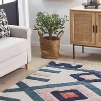 Wyld and Coco Handwoven Cotton Rug 140 x 200 cm Multicolour Scandinavian | Size: 140 cm x 200 cm