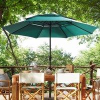 Wyld and Coco Market Garden Emerald Green Parasol 285cm Octagonal Crank Umbrella