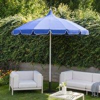 Wyld and Coco Garden Market Parasol Blue 2.45m Aluminium Pole