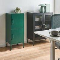 Wyld and Coco Green Metal 2-Door Storage Cabinet with 4 Shelves