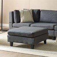 Wyld and Coco Ottoman Footstool Dark Grey Polyester Square Modern Modular Sofa