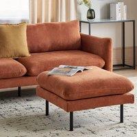 Wyld and Coco Ottoman Footstool - Golden Brown Chenille Pillow-Top