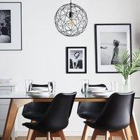 Wyld and Coco Hanging Pendant Light Black Open Sphere Industrial Design