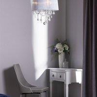 Wyld and Coco 3-Light Pendant Lamp White with Crystal Accents
