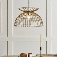 Wyld and Coco Brass Openwork Cage Pendant Lamp in Bronze
