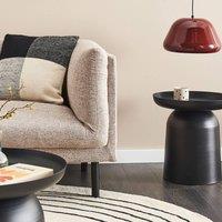 Wyld and Coco Geometric Black Metal Side Table with Raised Edge