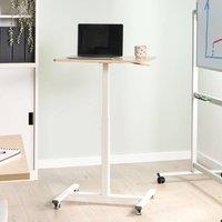 Wyld and Coco Manually Adjustable Mobile Sit Stand Laptop Desk Light Brown Top