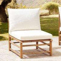Wyld and Coco 1-Seat Modular Bamboo Chair - Off-White Polyester Cushion in White