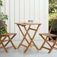 Wyld and Coco Casa 3-Piece Folding Acacia Bistro Set - Brown