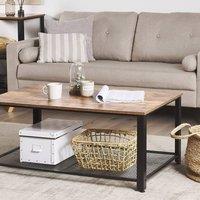 Wyld and Coco Industrial Coffee Table Dark Brown Chipboard Top Black Powder Coat