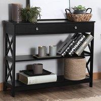 Wyld and Coco Black Sideboard 100 x 30 cm - 1 Drawer 2 Shelves