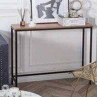 Wyld and Coco Industrial Console Table Dark Brown Melamine Top Black Powder Coat