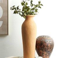 Wyld and Coco 60 cm Handmade Terracotta Vase Orange Lacquered Finish