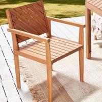 Wyld and Coco Asterra GardenLux Acacia Wood Outdoor Armchair - Modern Traditional in Brown