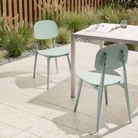 Wyld and Coco Mint Green Set of 2 Lightweight Polypropylene Outdoor Chairs