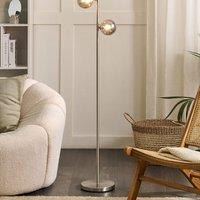 Wyld and Coco Floor Lamp Silver with 3 Smoked Glass Shades