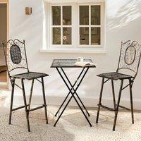 Wyld and Coco Vintage Foldable Garden Bar Table Black Iron for Two