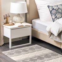 Wyld and Coco Handwoven Geometric Rug Light Beige and Grey Wool Polyester | Size: 80 cm x 150 cm