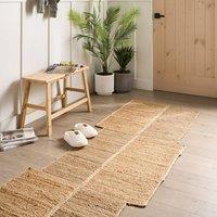 Wyld and Coco Jute Runner Rug Beige 80 x 300 cm Asymmetrical Braided | Size: 80 cm x 300 cm