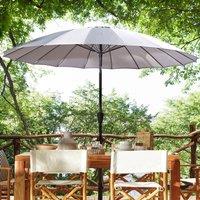 Wyld and Coco Market Garden Parasol 255cm Light Grey - Crank Tilt Aluminium