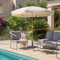 Wyld and Coco Garden Market Parasol Beige 2.32m Steel Pole Outdoor Shade